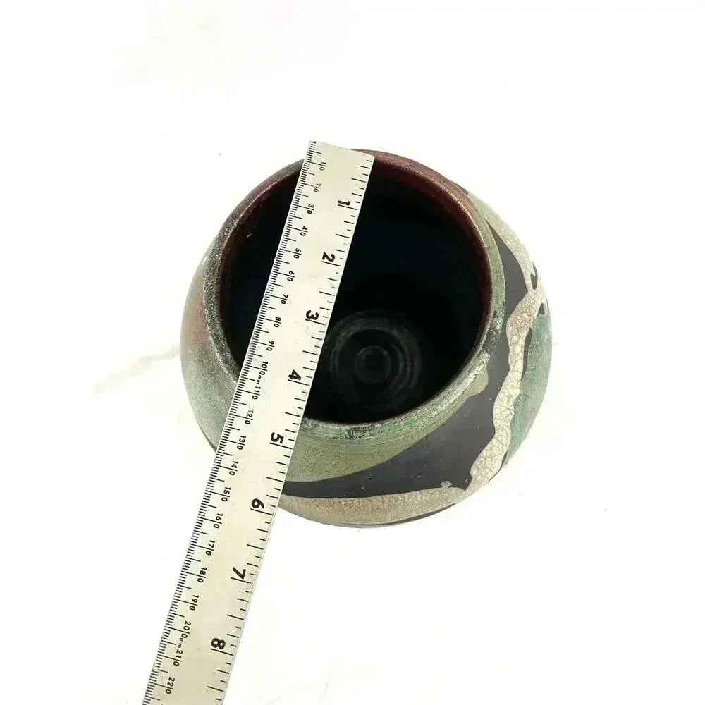 VTG Pottery Vase Abstract‎ Handmade Art Unique 7.5